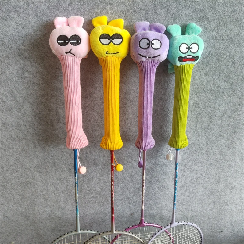 

Крышка ручки ракетки для бадминтона с выражением, плюшевые защитные приспособления, подарок ручной работы