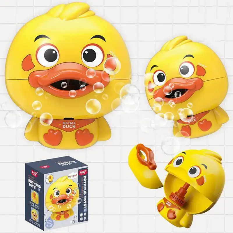 Bubble duck Baby Bath Toy Battery Operated Bath Bubbles with soft music for kids creative Bath bubble Machine birthday gifts