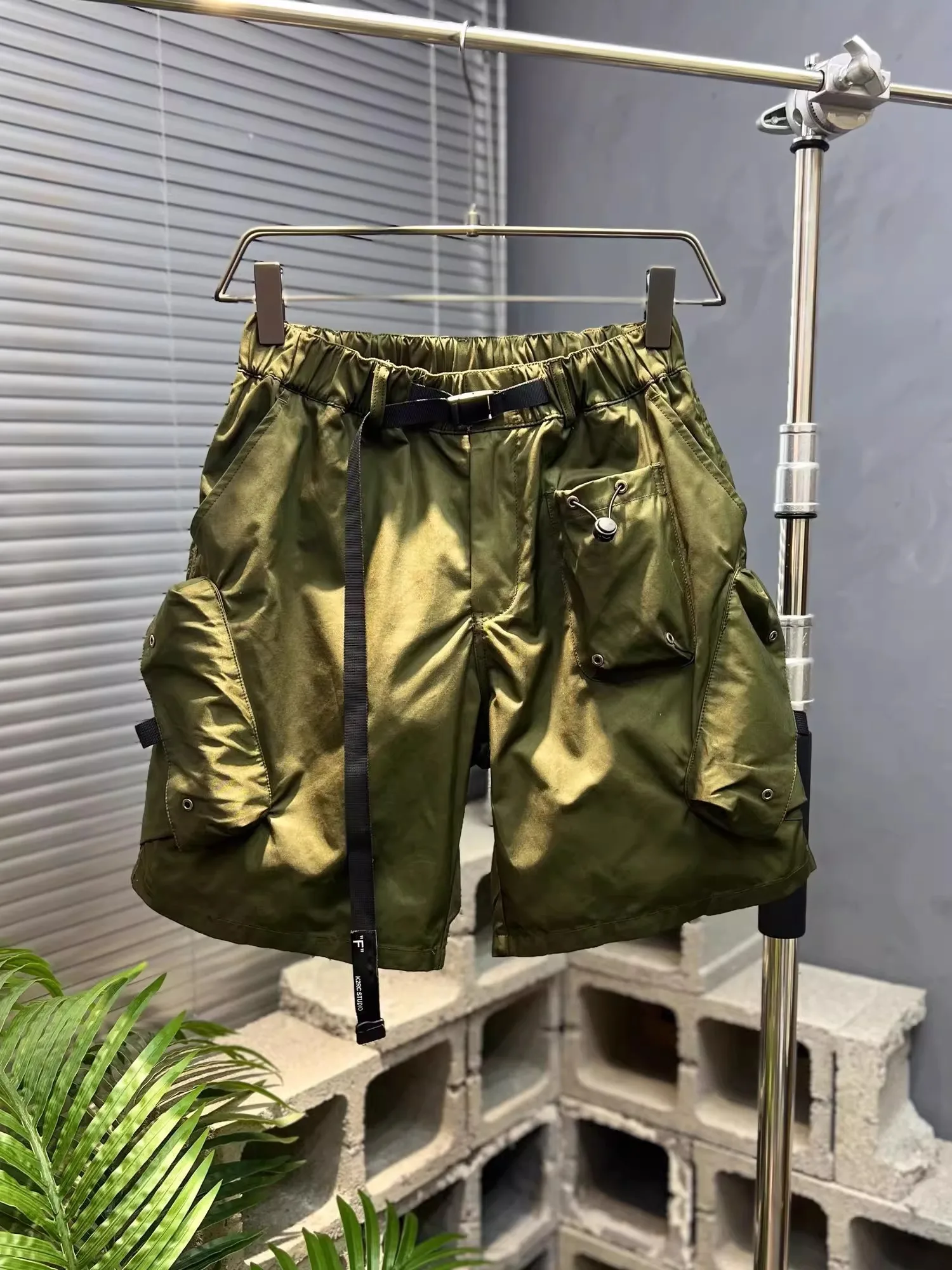 

High-End Summer American Retro Workwear Pants Men's Casual orts with Large kets Five-Quarter Length Versatile And Sli