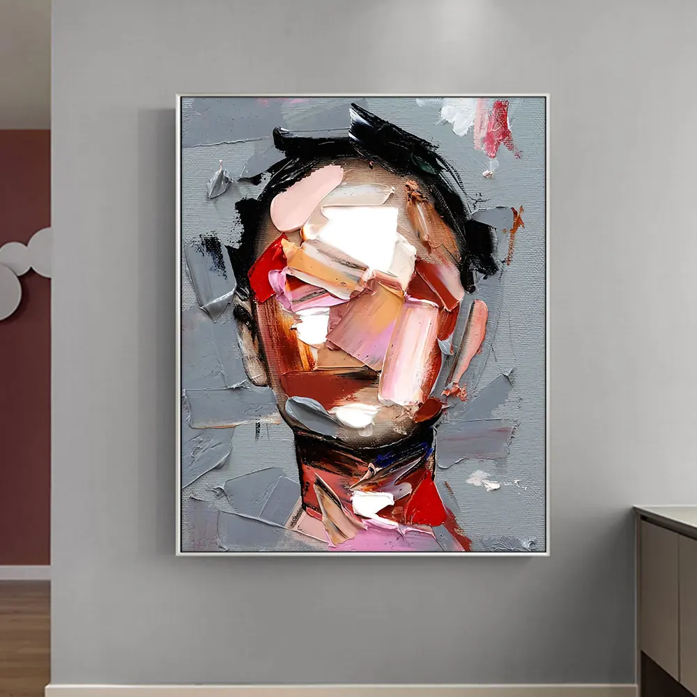 

Oversize Abstract Face Painting Handmade Oil Painting On Canvas Hand Painted Abstract Figure Wall Art Painting For Bedroom Decor