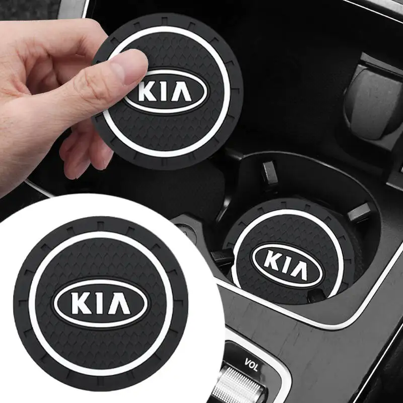 Auto Tazza di Acqua Pad Sottobicchiere di Gomma Accessori Interni Per Kia RIO STINGER Seltos K5 Sorento Ceed Forte Auto Portabottiglie antiscivolo
