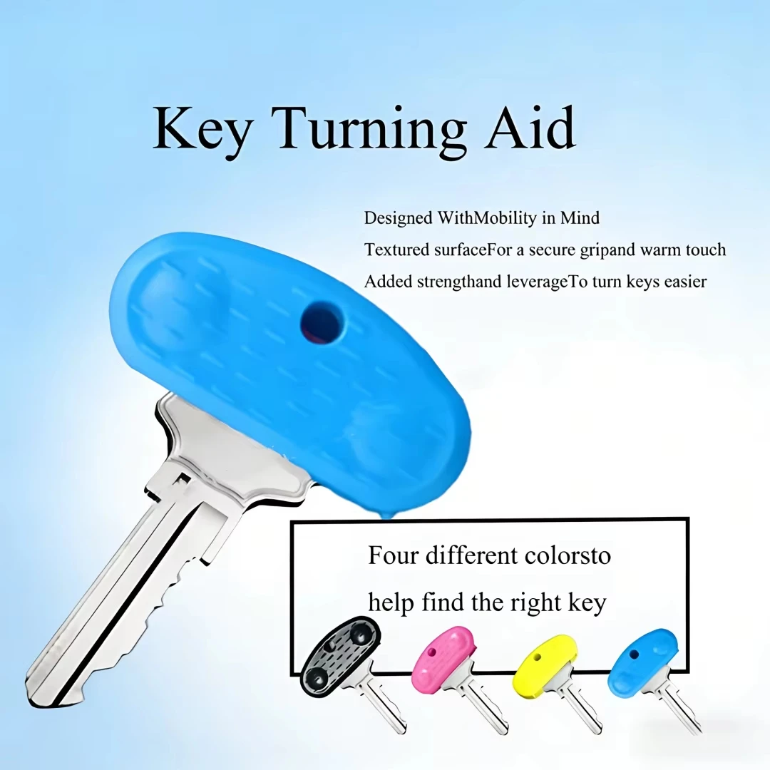 1/4 Stück Easy Grip Key Turner, drehbarer Schlüsselhalter in leuchtenden Farben, ideal für Menschen mit Gelenkbeschwerden – Detail 7
