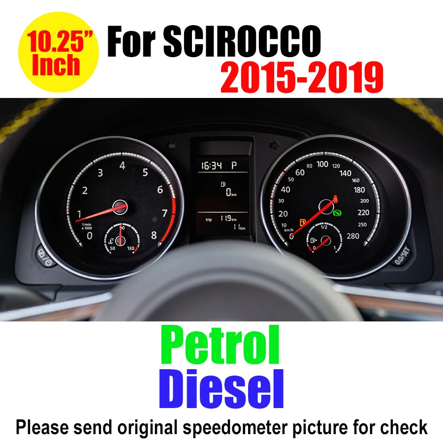 12.3 ''Digitale Virtuele Cockpit Instrumentenpaneel Voor VW Golf 6 7 Passat CC B7 B8 T6 Tiguan Scirocco Jetta Sharan LCD Snelheidsmeter
