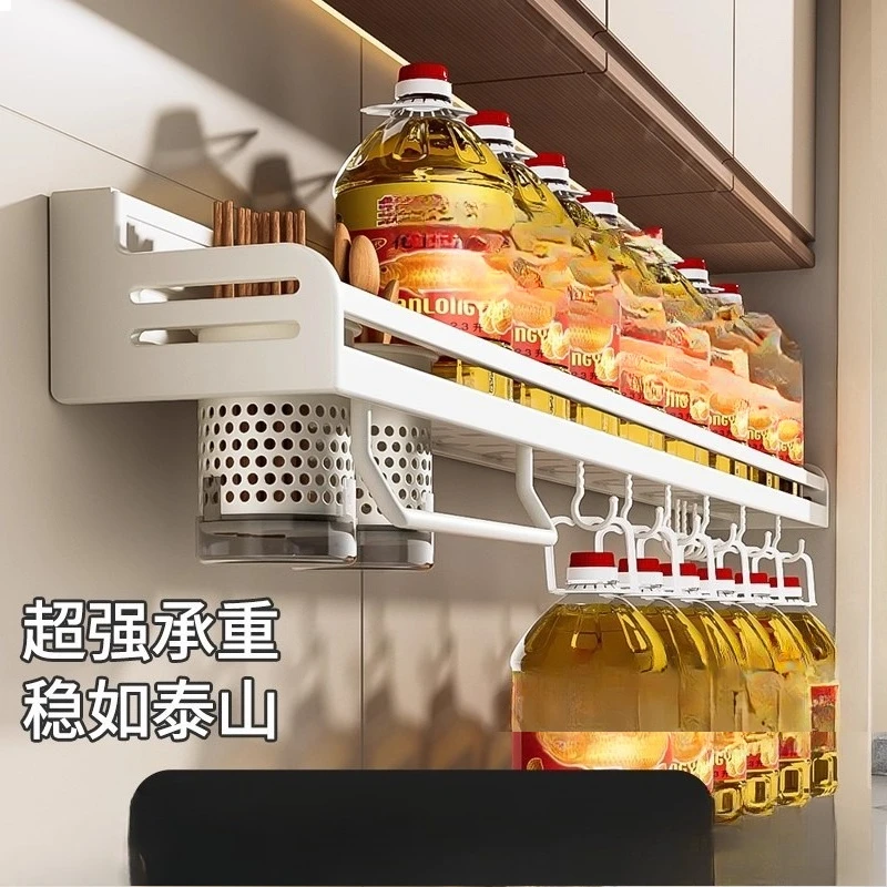 رف مطبخ من الفولاذ المقاوم للصدأ، رف تخزين منزلي متعدد الوظائف مثبت على الحائط