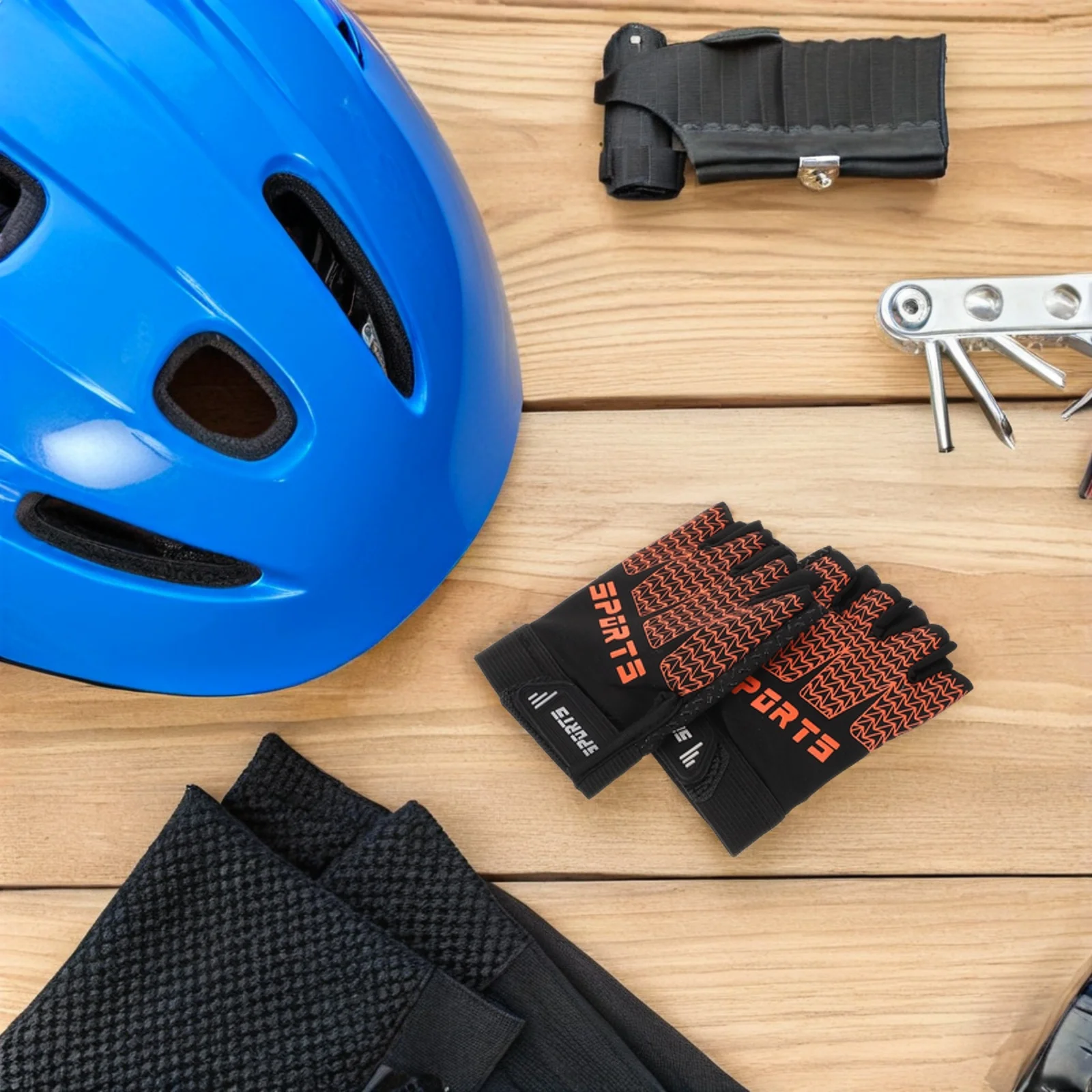 زوج واحد من قفازات ركوب الدراجات بنصف أصابع غير قابلة للانزلاق ومبطنة قابلة للتنفس بدون أصابع لركوب الدراجات الجبلية