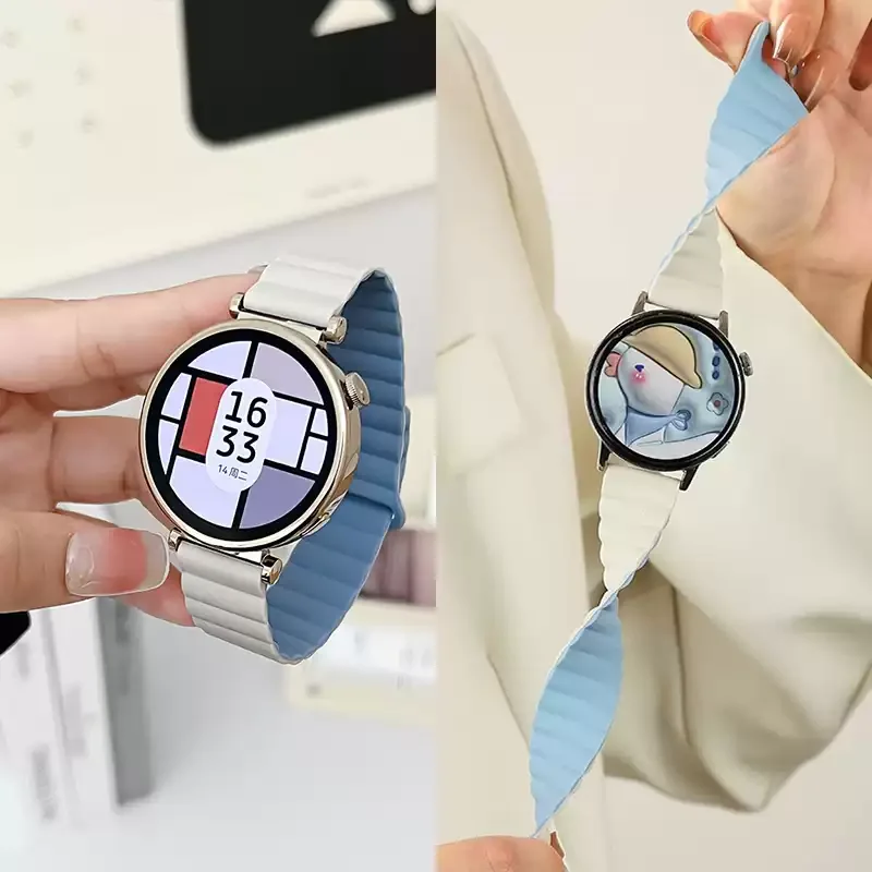 Boucle magn�tique pour Samsung Galaxy watch 7/FE/6/5 pro/4/classique/active 2, 20mm 22mm, bracelet � maillons en Silicone, bracelet huawei GT 3-4