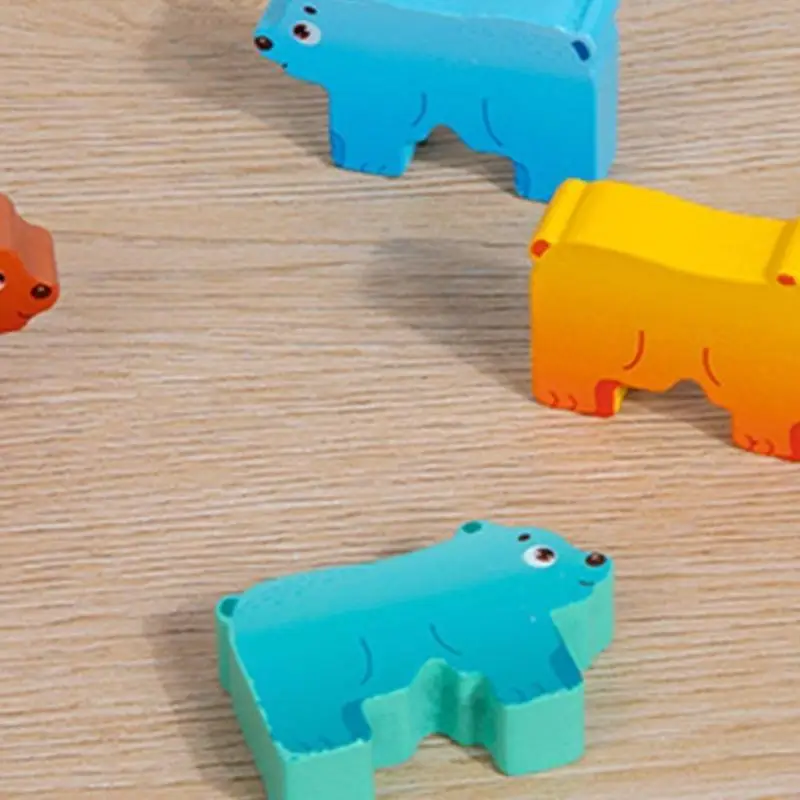 Các khối xếp chồng F62D, Quà tặng cho trẻ trẻ mới biết đi 1-3 Khối cân bằng gấu đồ chơi