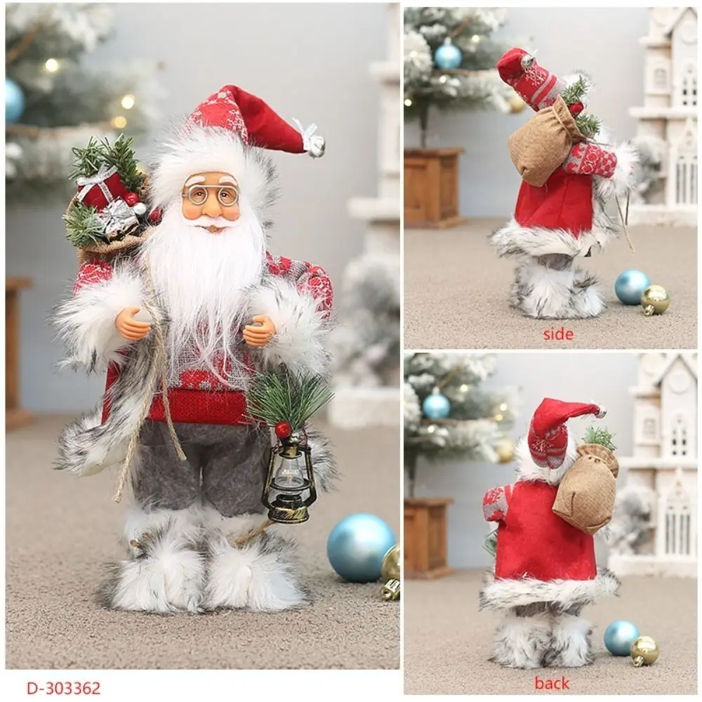 12 Inches Gifts Cute Santa Claus Decorations Standing Santa Claus Creative Santa Claus Doll Christmas Supplies Festival Favors