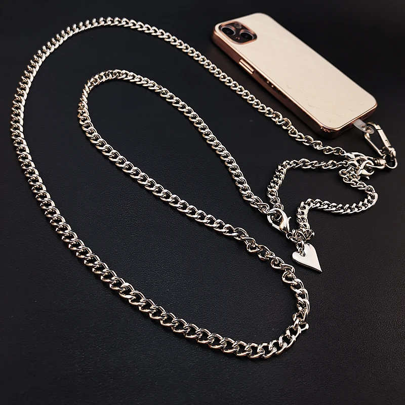 Crossbody Long Can Be Shoulder Keel Hanging Chain Pendant Mobile Phone Lanyard Metal Chain Removal Hook Anti-lost Universal