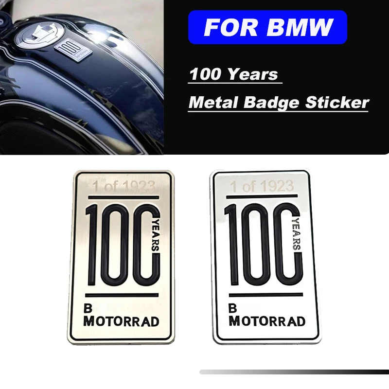 For BMW R18 R9T R12 RnineT NINE T 9T S1000RR XR R M1000RR XR R Motorcycle Accessories 100 Years Metal Badge Sticker Car Sticker