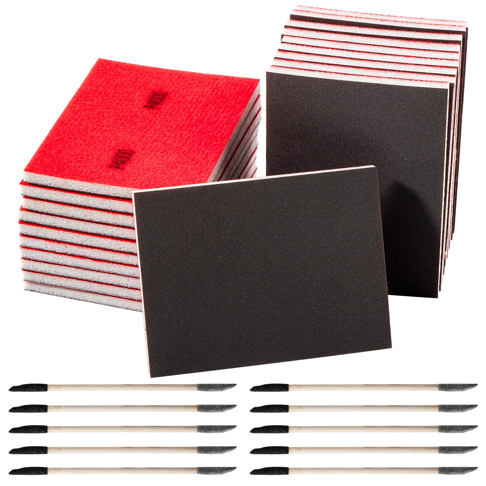 

30 шт., набор шлифовальных губок и шлифовальных палочек, 180-4000 зерен, мягкие пенопластовые ручные шлифовальные блоки, подушечки 7 см x 10 см