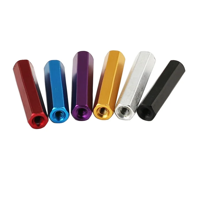 Weiyi Aluminiumlegierungs-Abstandshalter M3*6/8/10/12/15/18/20/21/22/23/25/30/35/37/40/45/50/55/60 Bunte Aluminium-Sechskant-Abstandsbolzen-Muttern – Detail 4