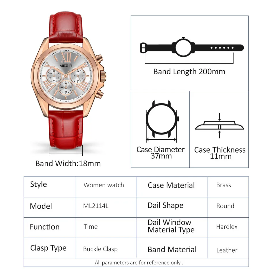 MEGIR Women Watches Top Brand Luxury Quartz Ladies Watch Bracelet Clock Reloj Mujer Fashion Dress Wrsitwatches Montre Femme