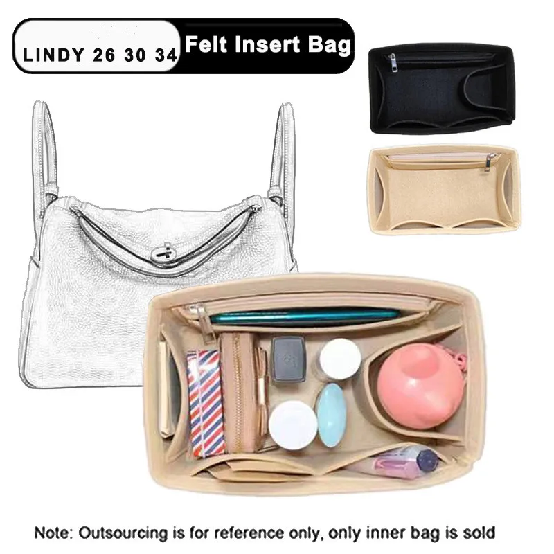 Felt Insert Organizer Bag For Lindy Handbag Mini 26 30 34,Makeup Women's Tote Travel Inner Portable Cosmetic Storage Bags,Custom