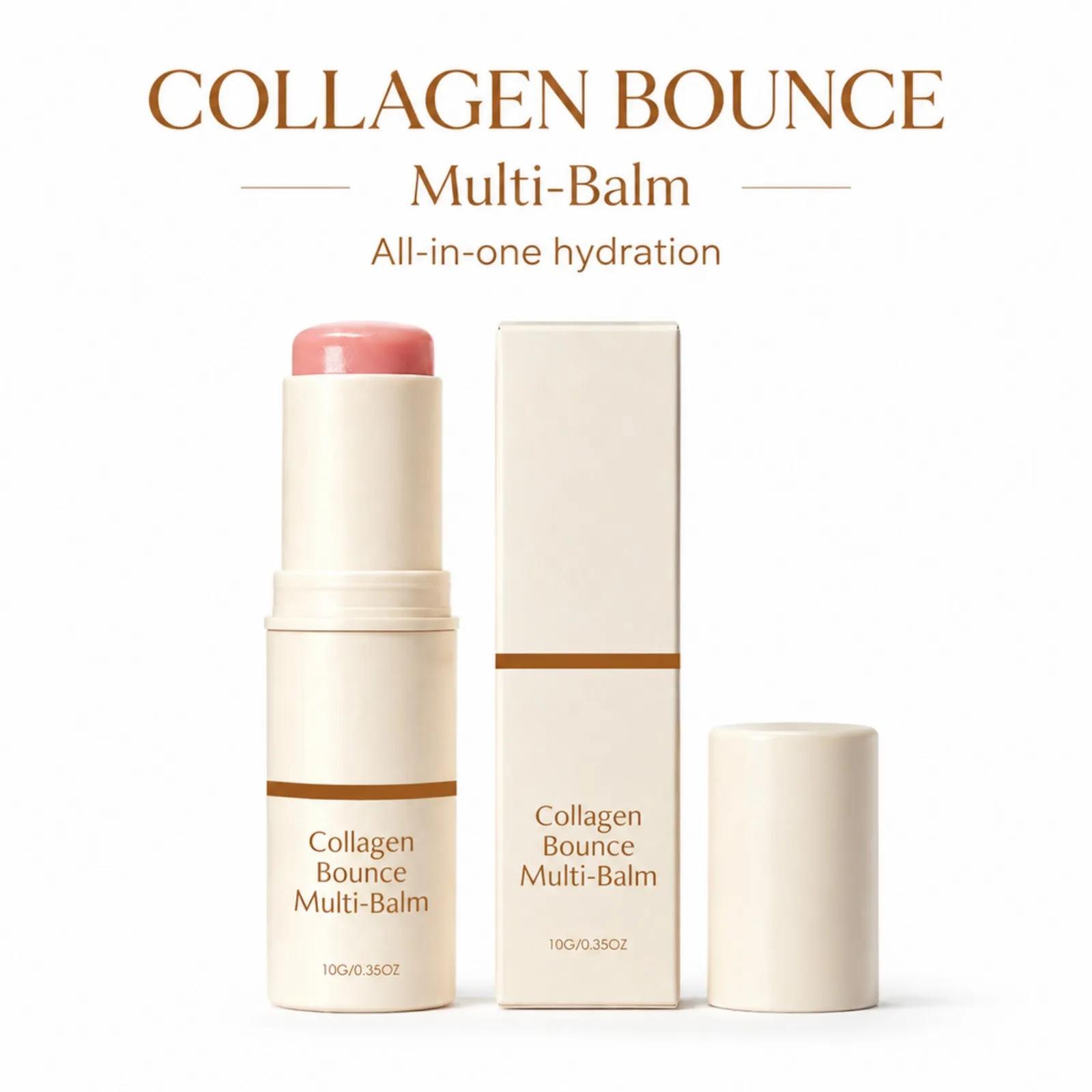Multi Balm Stick Collagen Bounce Hydrating Skin Plumpness Soothing Care Portable Twist Up Makeup Primer for All Skin Care 10g