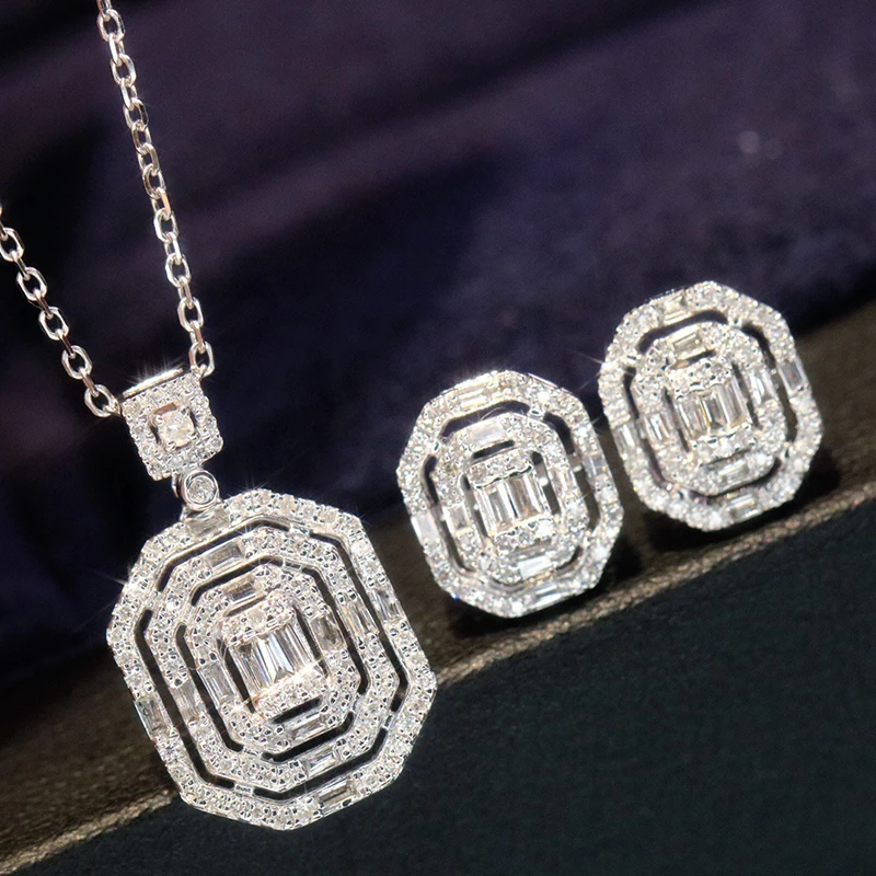 LUOWEND 100% 18K White Gold Ea - Diamond Stud Earrings recension och pris