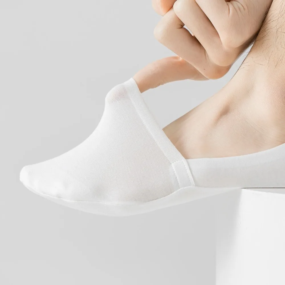 Chaussettes en silicone pour hommes, 1 paire, confortables, respirantes, ultra-fines, absorbant la sueur, en coton, bateau, été