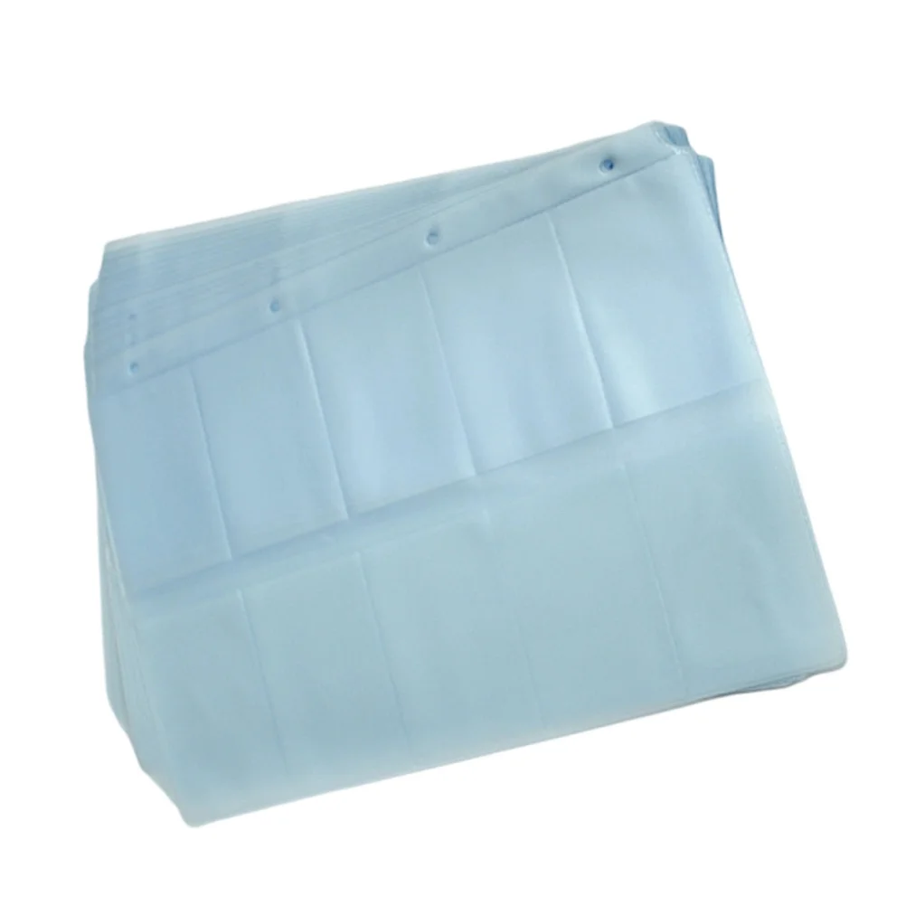 

24pcs A4 Transparent Card Collection Bag Double Sided File Sheets For Id Business Cards Storage Organizer Folder Insert Clear
