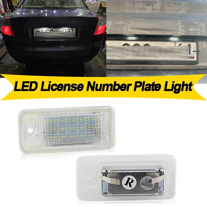 

2PCS License Plate Light For Audi A3 S3 A4 S4 RS4 B6 B7 A5 S5 A6 S6 RS6 A8 S8 Q7 Number Plate Lamp 8E0807430A