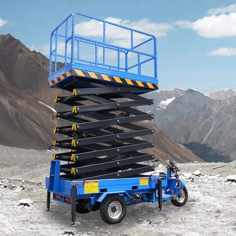 Tricycle Mobile Hydraulic Electric Scissor Lift Platform Easy Operation Industrial High Altitude Working Equipment