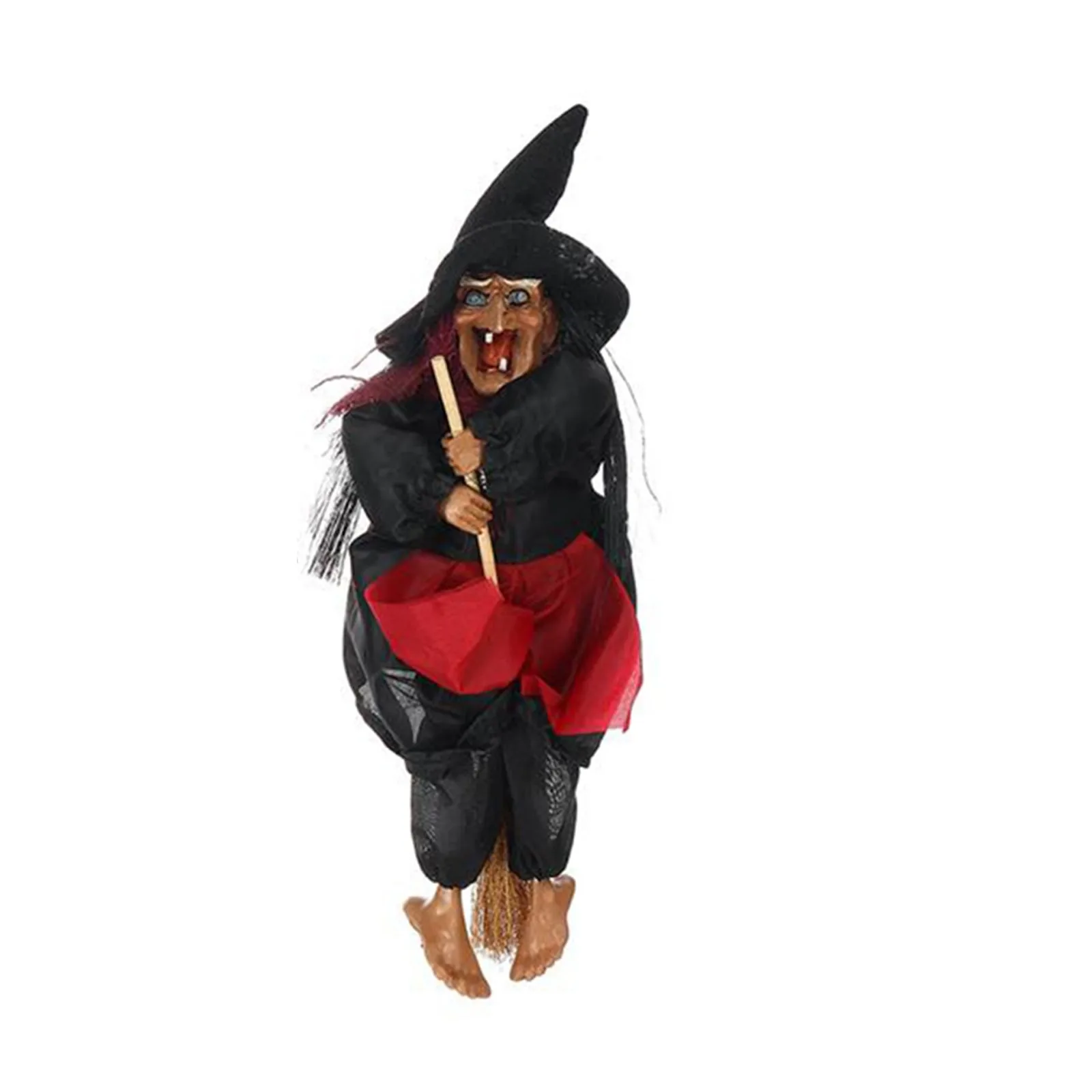 Halloween Hanging Animated Talking Witch Props Laughing Sound Control Decor Halloween Decoration 2024 Suministros Para Fiestas