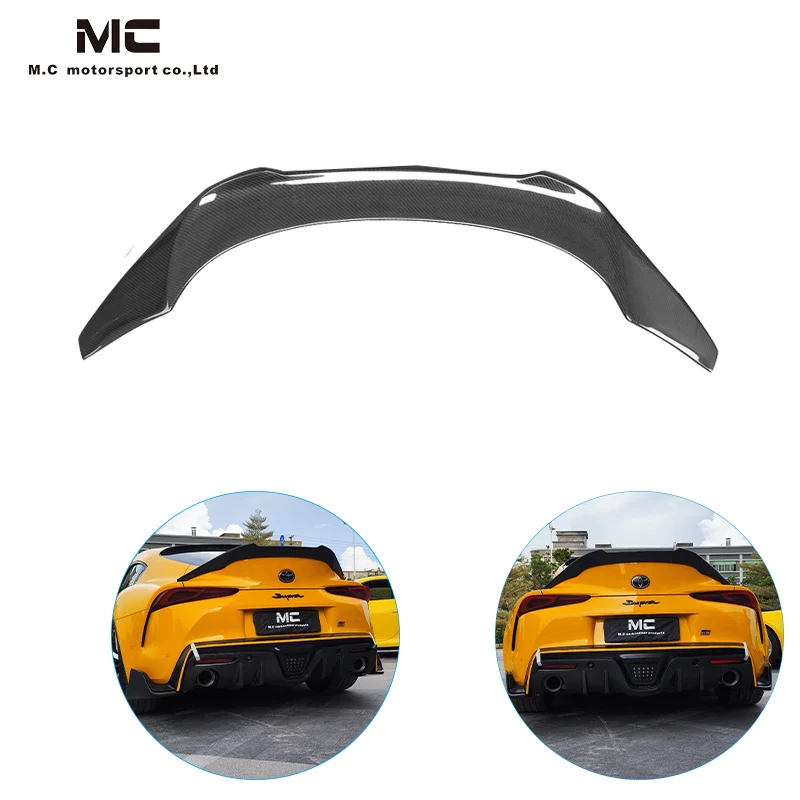 For Toyota Supra Wing A90 A91 MK GR Carbon Fiber Rear V Style Spoiler Duck tail Spoiler