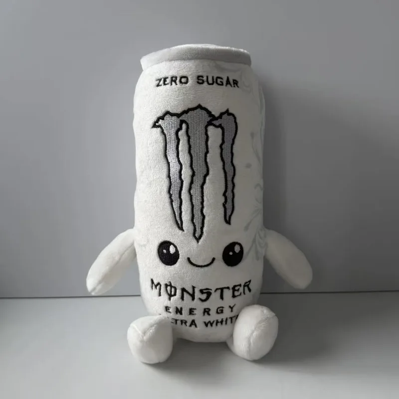 Muñeco de Peluche de Bebida Energética Monster Blanca Sin Azúcar, Figura de Simulación de Lata, Adorno Suave y Lindo, Regalo Decorativo para Amigos