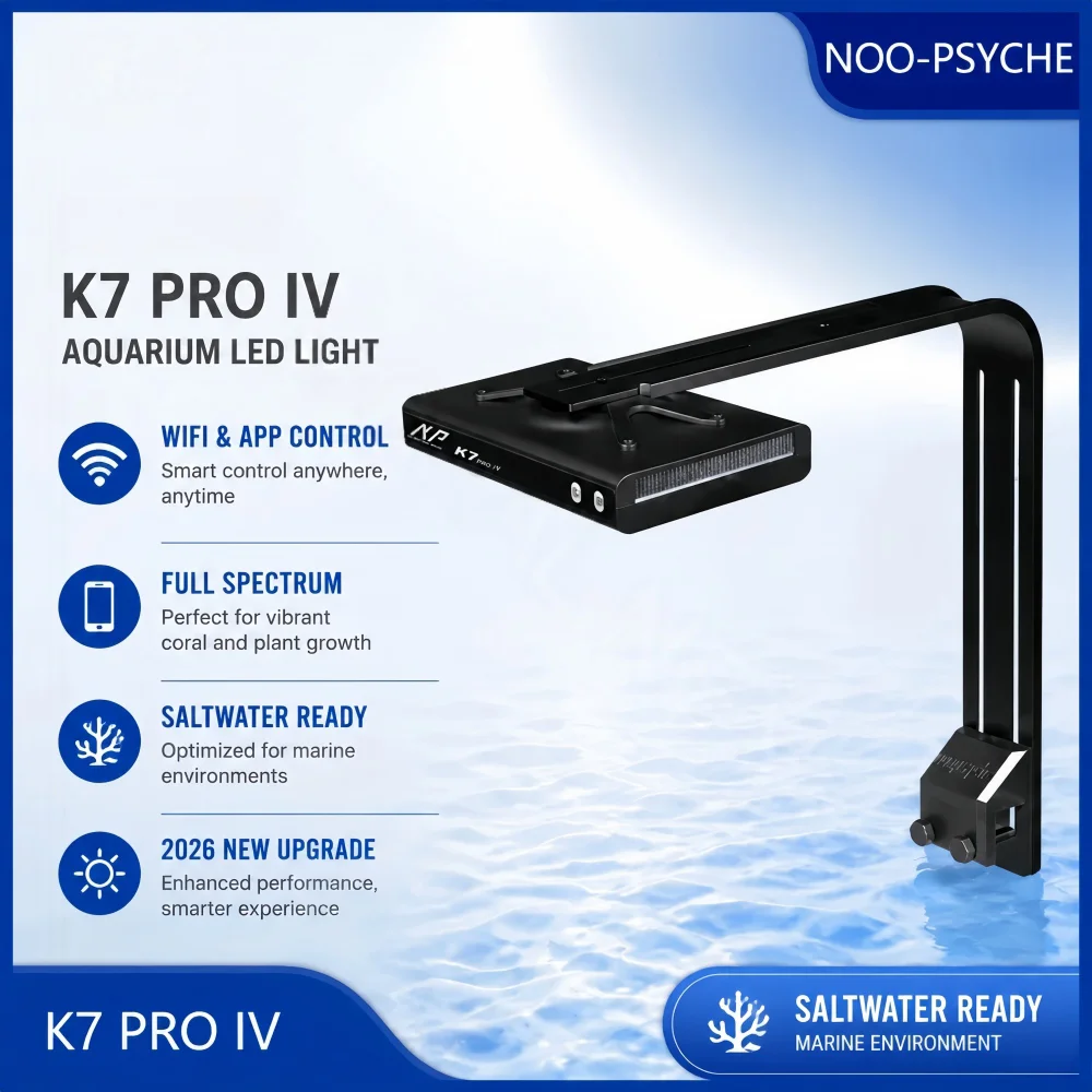 

Noopsyche K7Pro V4 4th Gen WiFi APP Control Full Spectrum LED Aquarium Light Sunrise Sunset for Marine Coral Reef Fish Tank