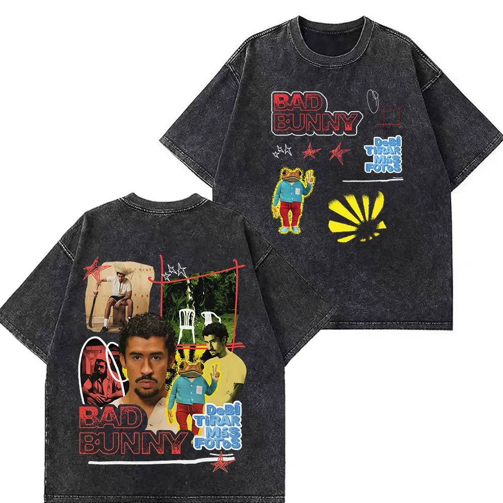 Bad Bunny Tour 2026 Black Cotton T-Shirt Men Women