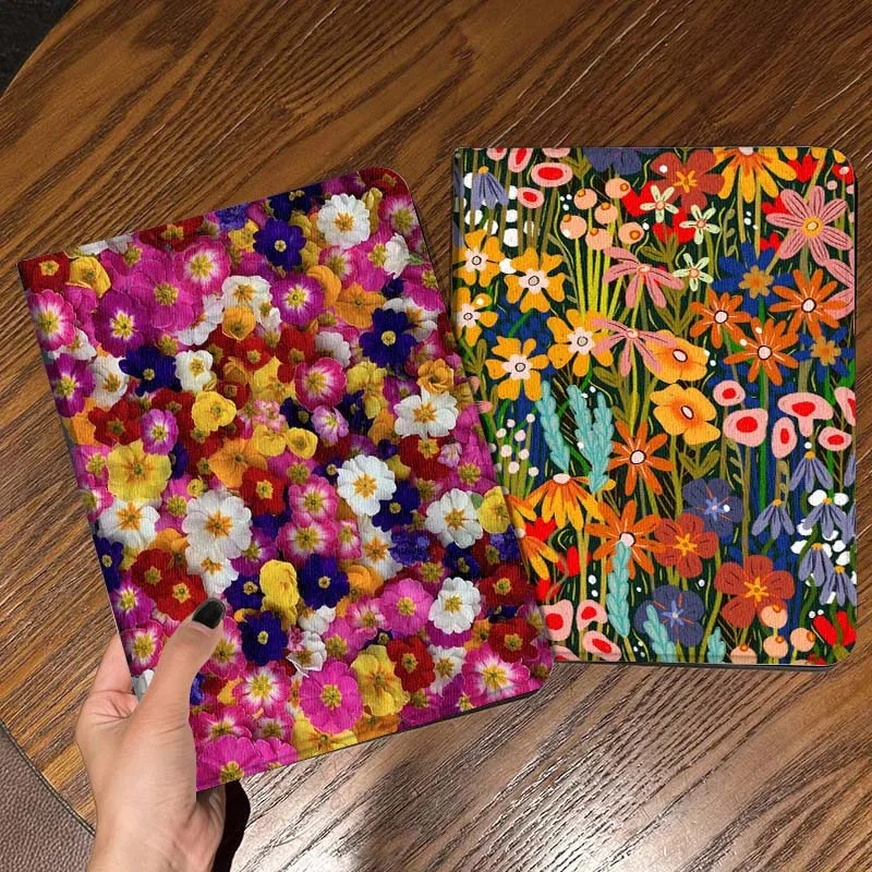 

Colorful Flower Background Tablet Case For Apple iPad Air Pro mini 1 2 3 4 5 6 7 8 9 11 M2 M3 M5 M4 5th 6th 7th 10th 11th Gift