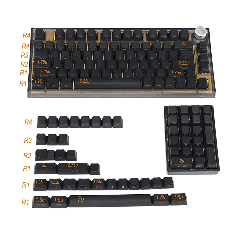 PBT two-color OEM side-engraved mechanical keyboard light-transmitting keycap 134 keys 980/96/84/68/64/108/NJ80