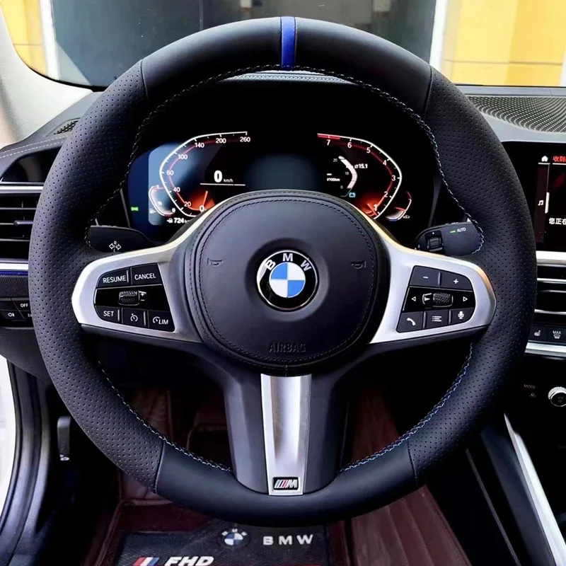 

DIY Hand Sewing Car Steering Wheel Cover For BMW X1 X2 X3 X4 F06 F10 F15 F16 F20 F21 F25 F26 F30 F32 Genuine Leather Accessories