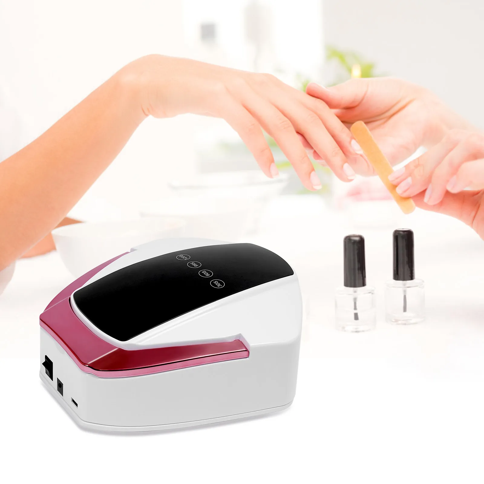 Nail Dryer Professional Rechargeable 96W 48-Bead UV/LED Gel Nail Lamp with Removable Bottom 4 Timer Smart Sensor For Home Salon