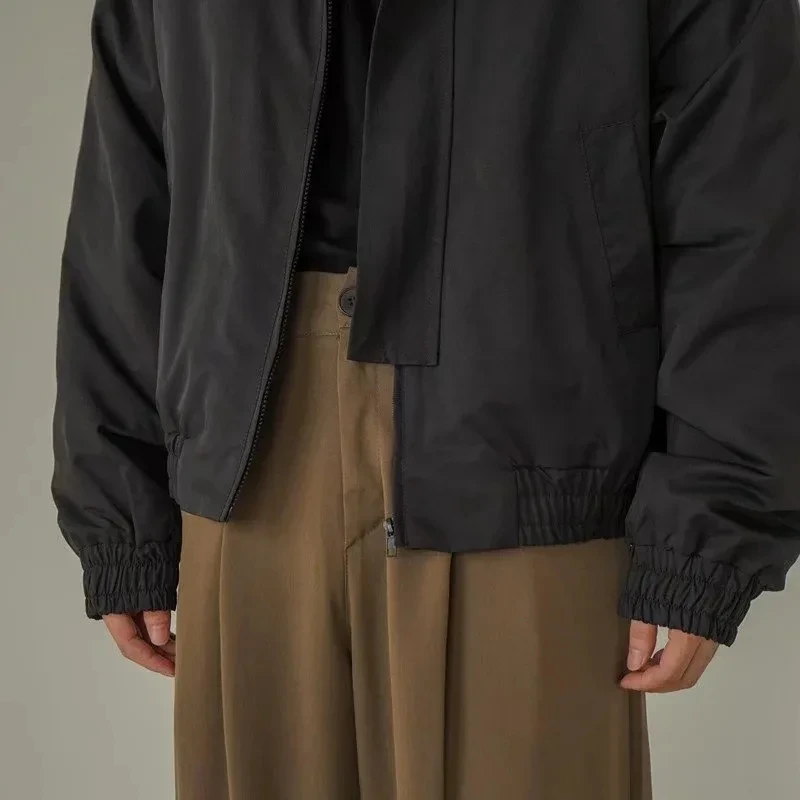 Y2k Europe America High Street Casual Coat Ins Spring Autumn Design Sense Men Senior Vintage Shoulder-Padded Short Bomber Jacket