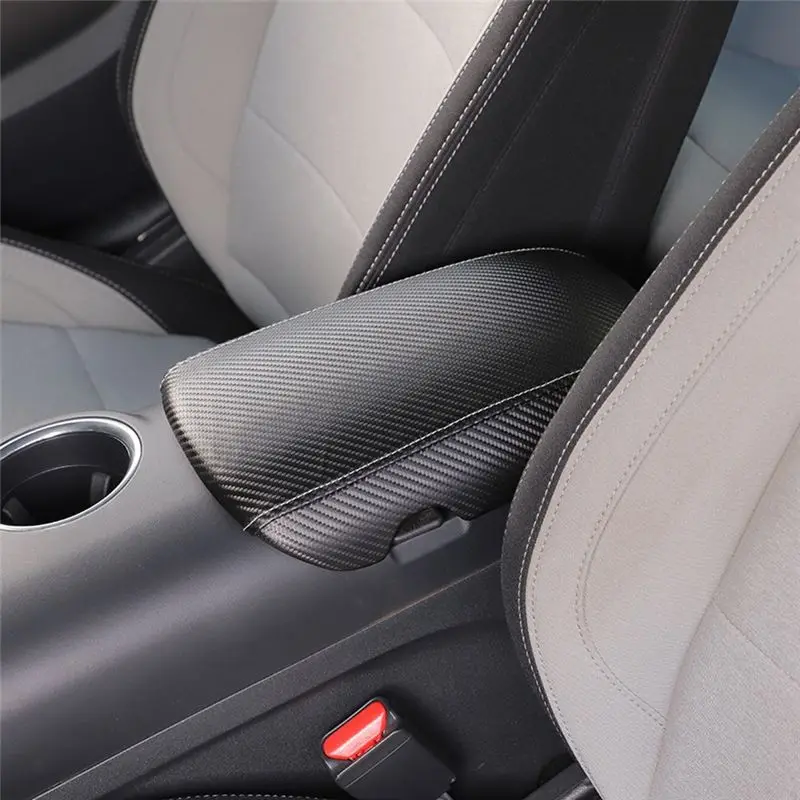 ABTJ-Center Console Lid Cover Armrest Pad Cover Replacement Carbon Fiber Texture For Ford Mustang 2015-2025 Accessories