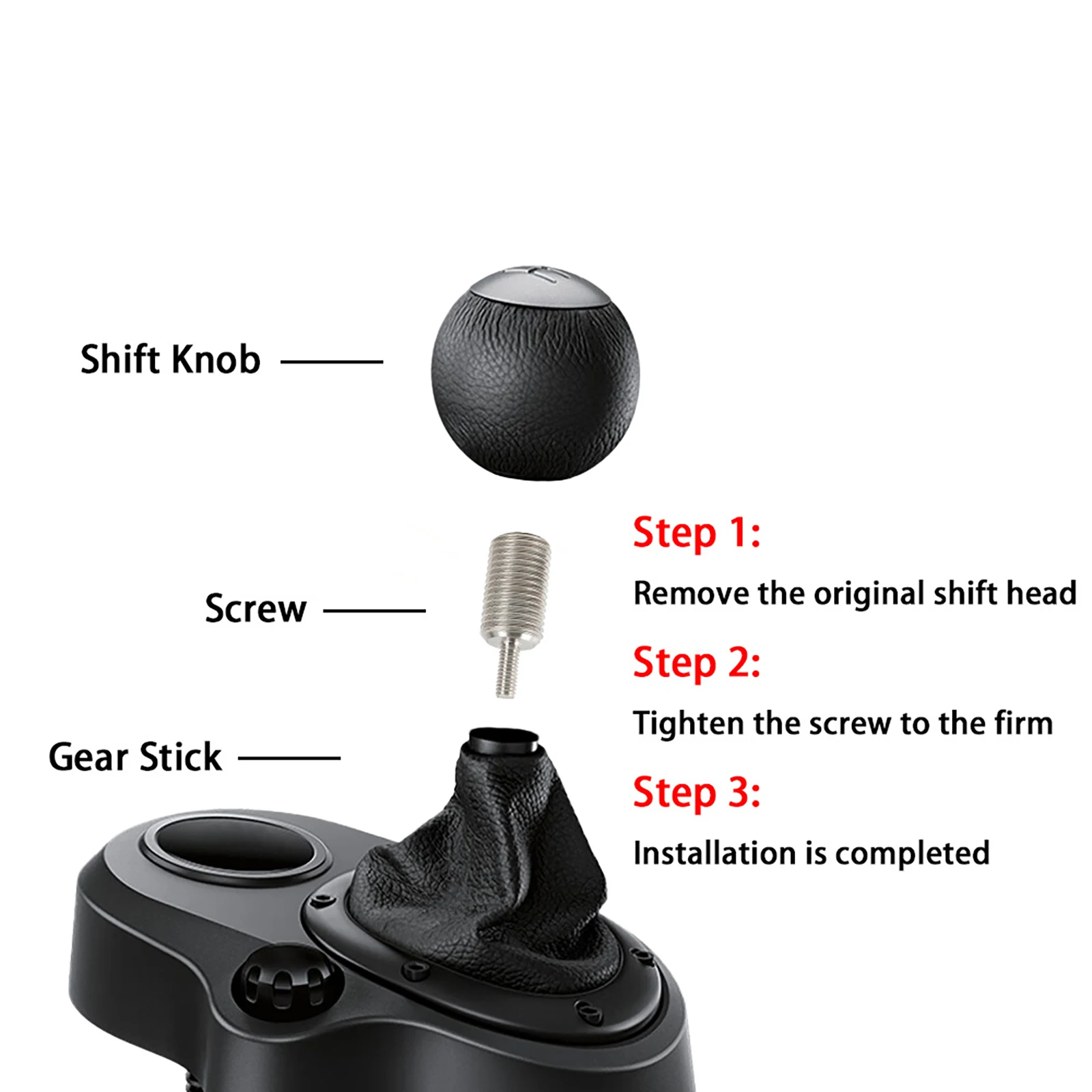 Adapter Screw For Logitech G29 G923 Gear Shift Head Adapter Replacement Iron Metal M12x1.25 Gear Shifter Modification Accessory