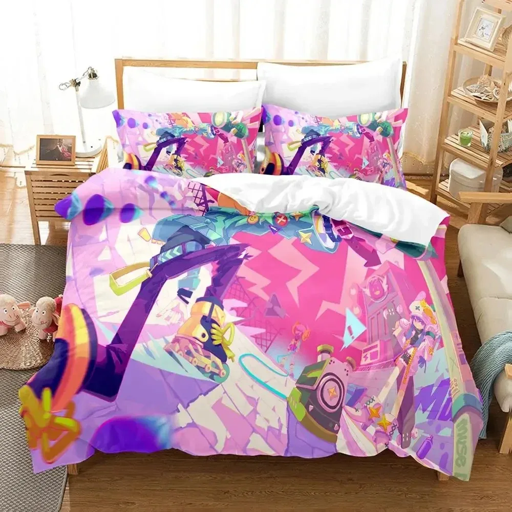 Anime Muse Dash Game Bedding Set Duvet Cover Bed Set Quilt Cover Pillowcase Comforter king Queen Size Boys Adult Bedding Set