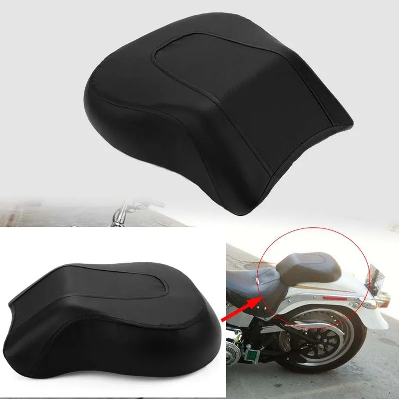 Motorcycle Black Passenger Soft Tail Rear Pillion Seat For Harley Davidson Softail Fat Boy Night Train Springer FXSTC 2006-2017