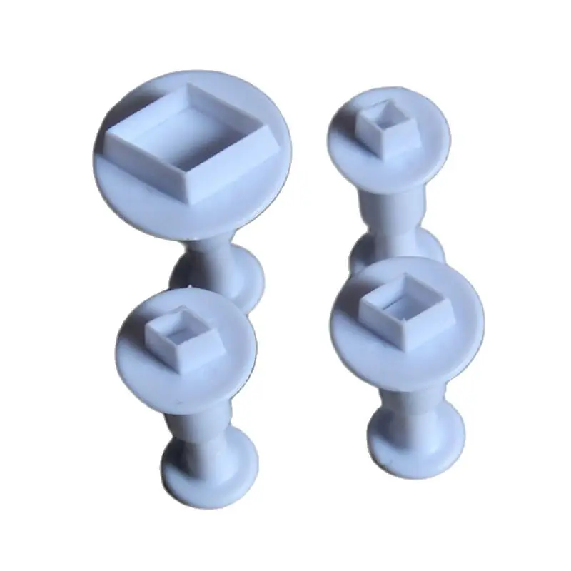 

Free Shipping 4pcs Plastic Mini Diamonds Plunger Cookie Cutter Set Cake Fondant Molds HB0520