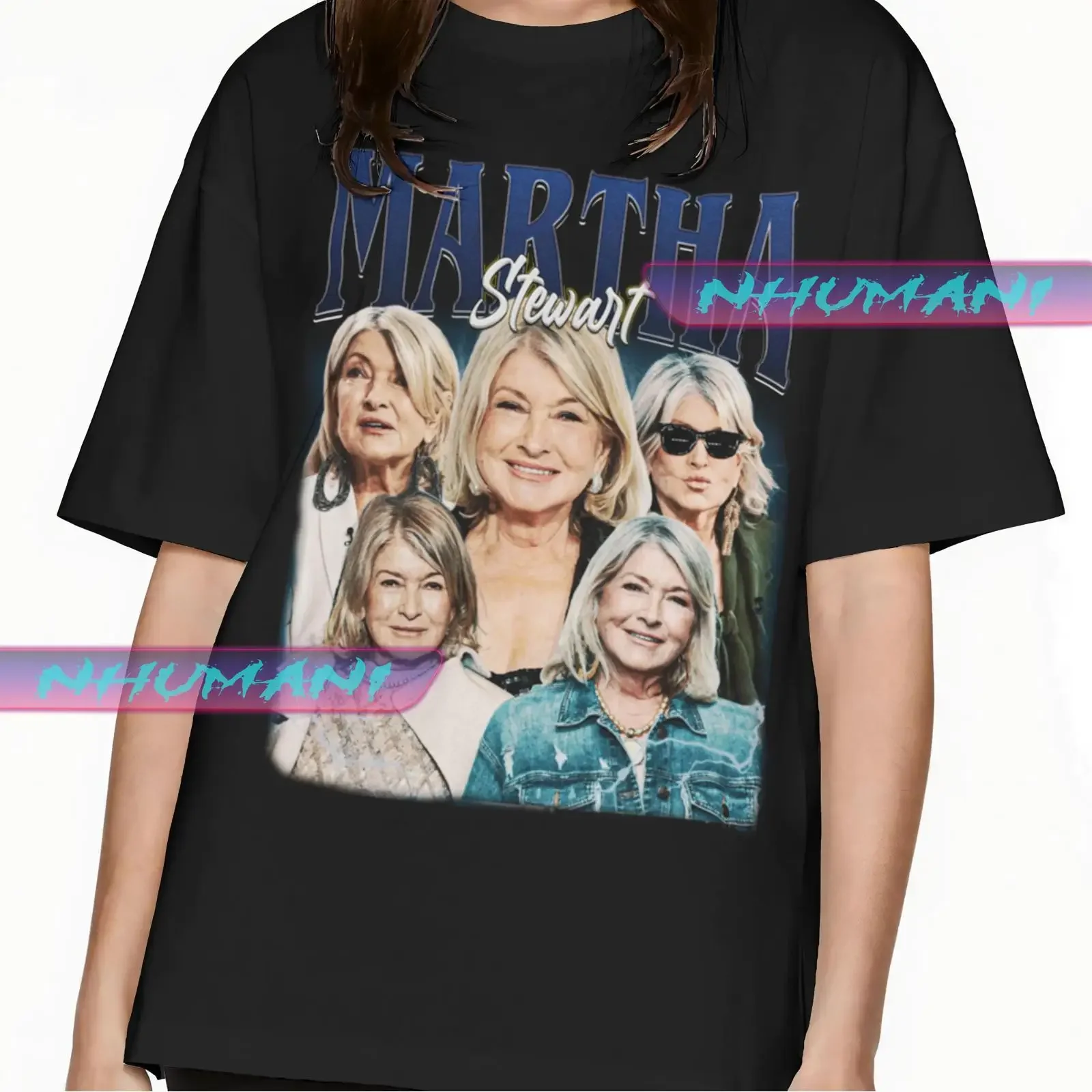 Camiseta Martha Stewart Y2K para Fãs, Presente Vintage Lavado, Top para Uso Diário, Streetwear Elástico Unissex Respirável e Estiloso