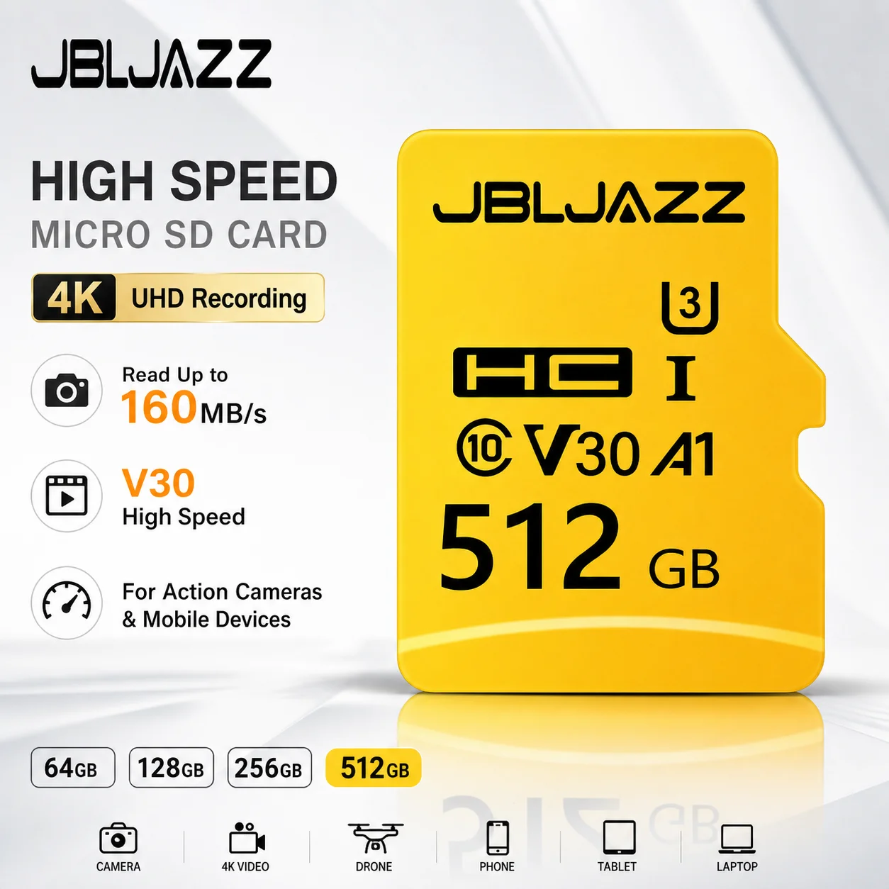 High Speed 512GB Smart SD Memory Card 128GB Flash Mini SD Card 256GB 64GB Class 10 UHS-I High Speed TF Card for mobile phones