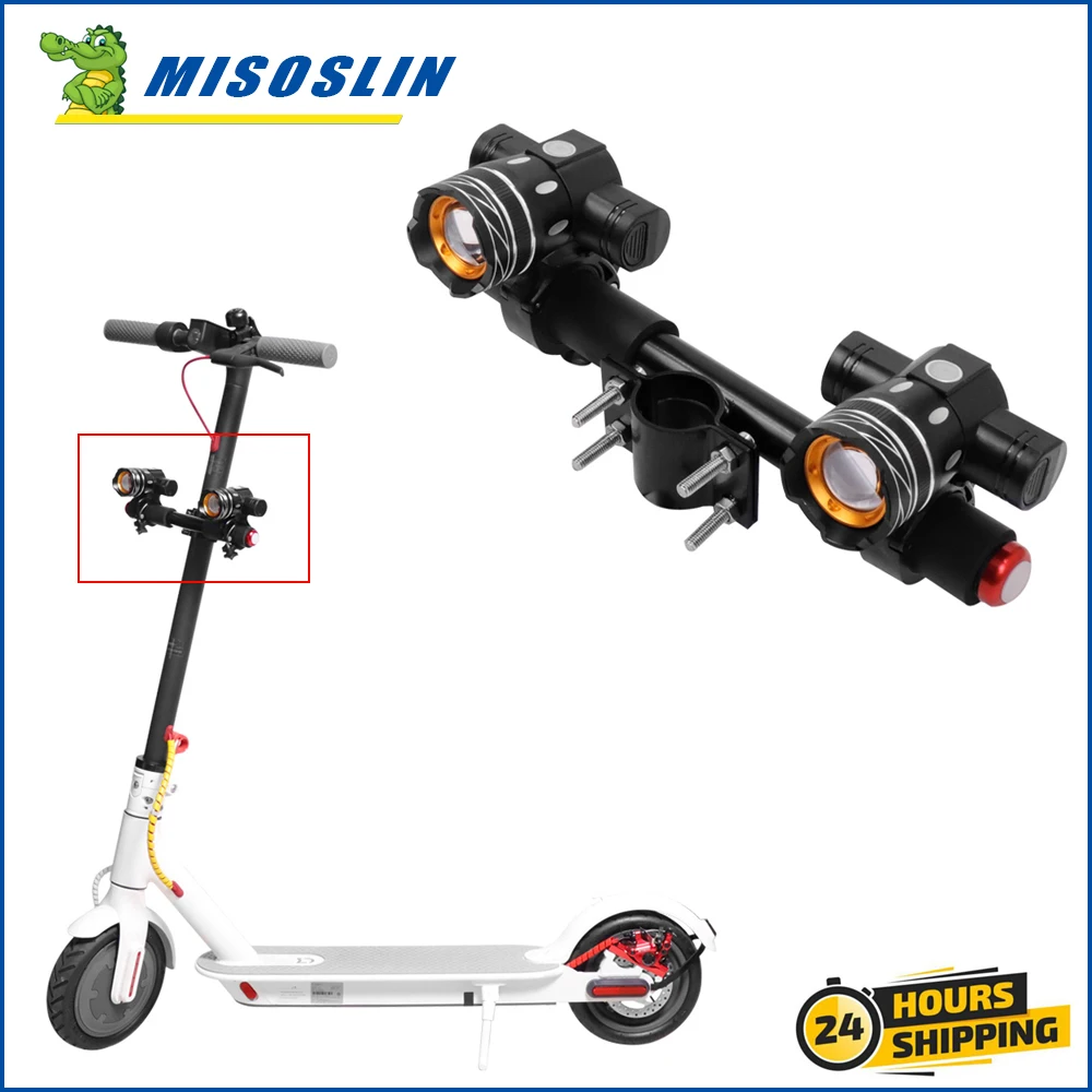 

Front LED Lamp Powerful Flashlight Lighting Headlight Zoomable for Ninebot MAX G30 For Xiaomi M365 Scooter USB Rechargeable Part