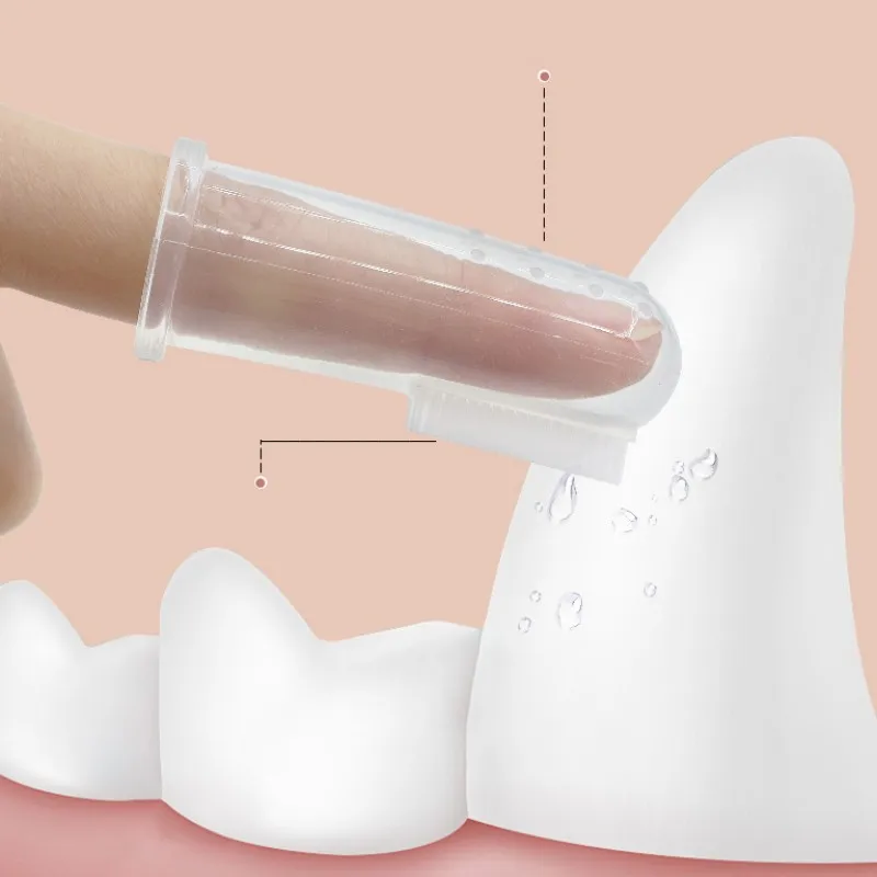 Set di spazzolini da denti per animali domestici spazzolini da denti per cani 2 pezzi spazzola per dita per l'igiene orale per la pulizia dei denti del cane spazzolino da denti per gatti a 360 gradi prodotti per animali domestici