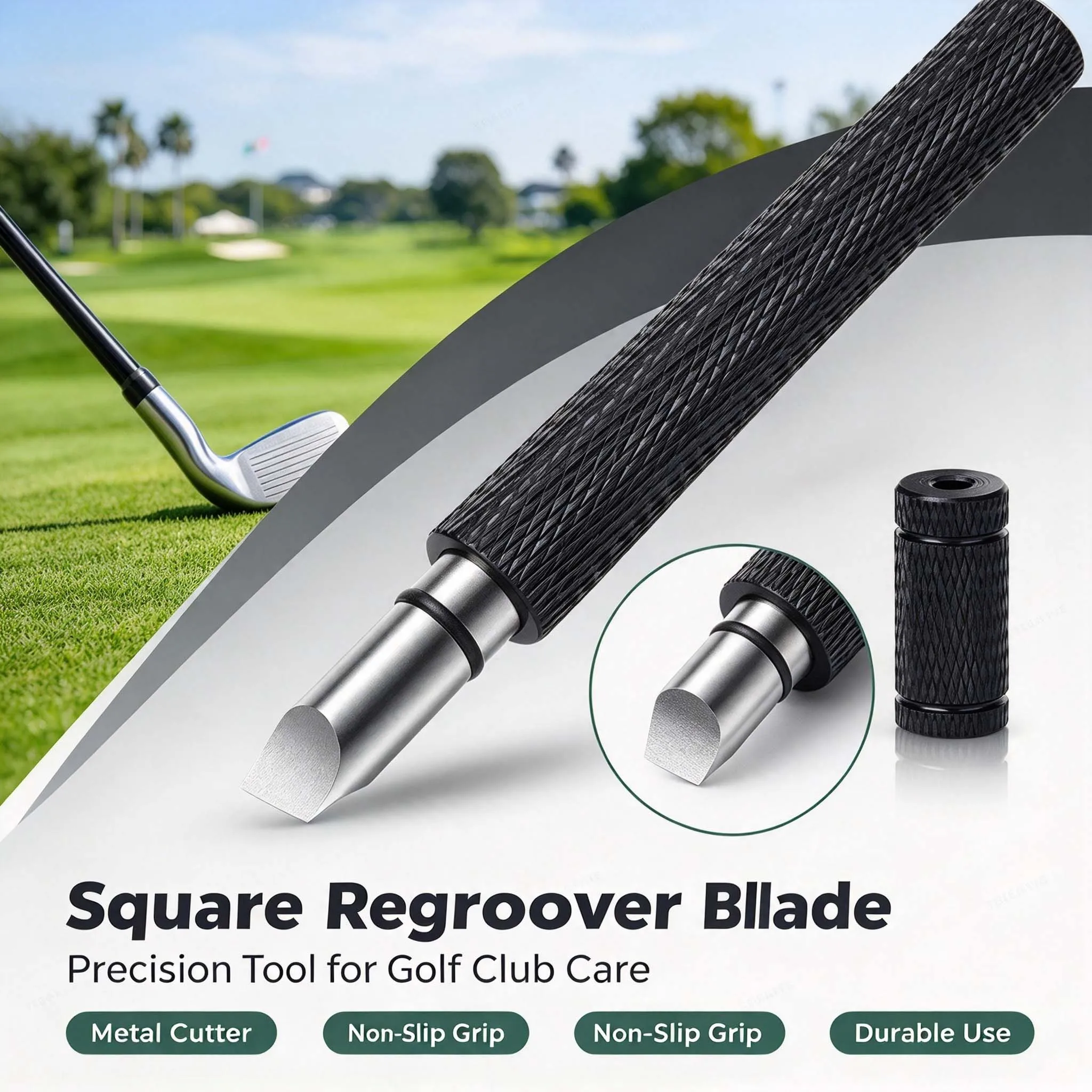 U V Type Golf Club Grooving Sharpening Tool Square Regroover Blade Wedge Iron Groove Sharpener Golf Accessories Kit