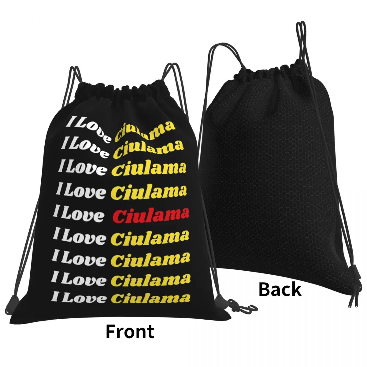 'I Love Ciulama' Romanian Traditional Food Backpacks Fashion Drawstring Bundle Pocket Sports Bag Book Bags for Travel Students