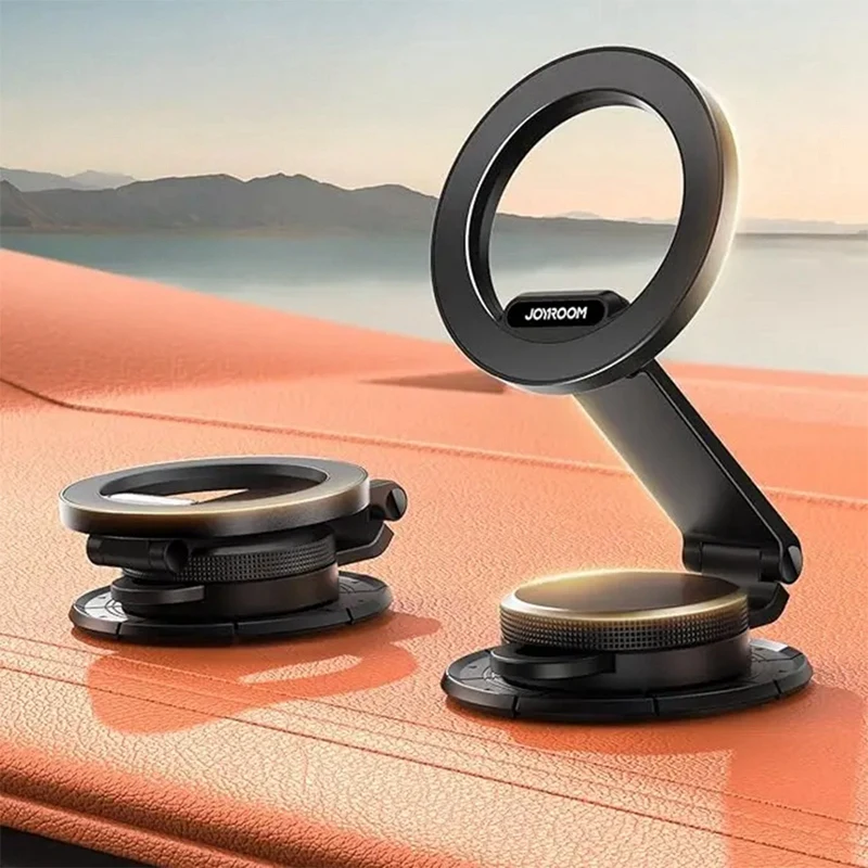 Joyroom Magnetic Car Mount All-Metal Strongest Magnet Foldable Phone Holder For Car Dashboard Tesla Phone Mount Spare Parts