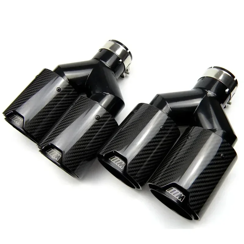 1 Pair Dual Carbon Fiber Universal M Performance Exhaust Pipe End Muffler Tips for BMW 5 Series F10 X3F25 X4 F26 X5 F15 X6 F16