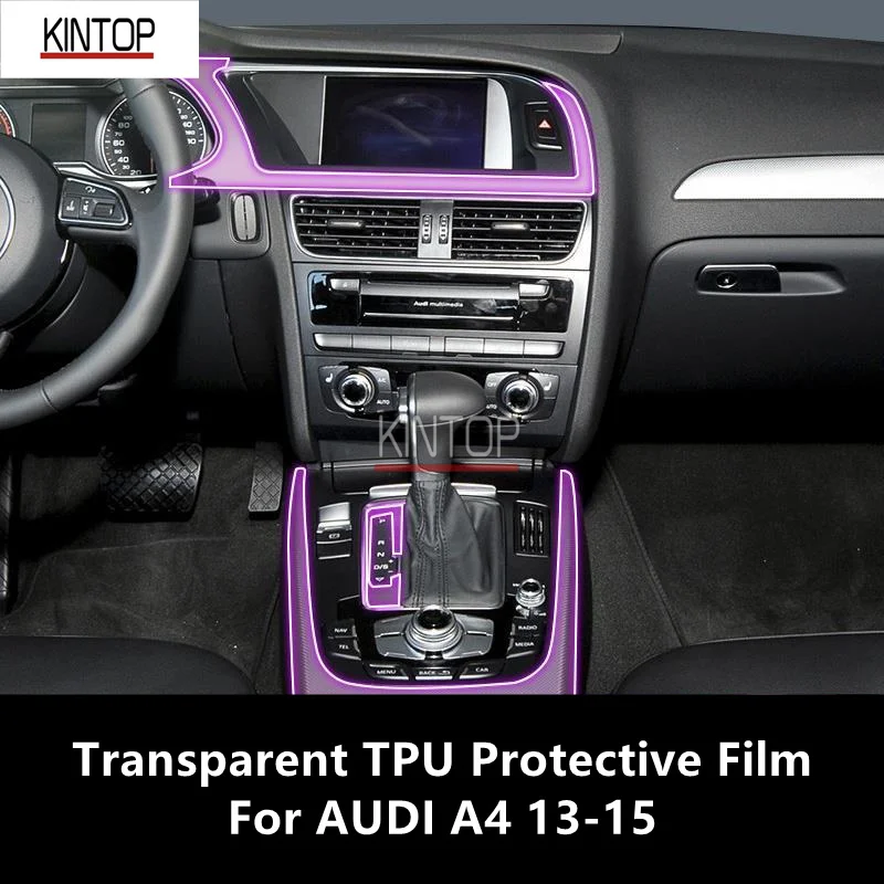 

For AUDI A4 13-15 Car Interior Center Console Transparent TPU Protective Film Anti-scratch Repair Film Accessories Refit