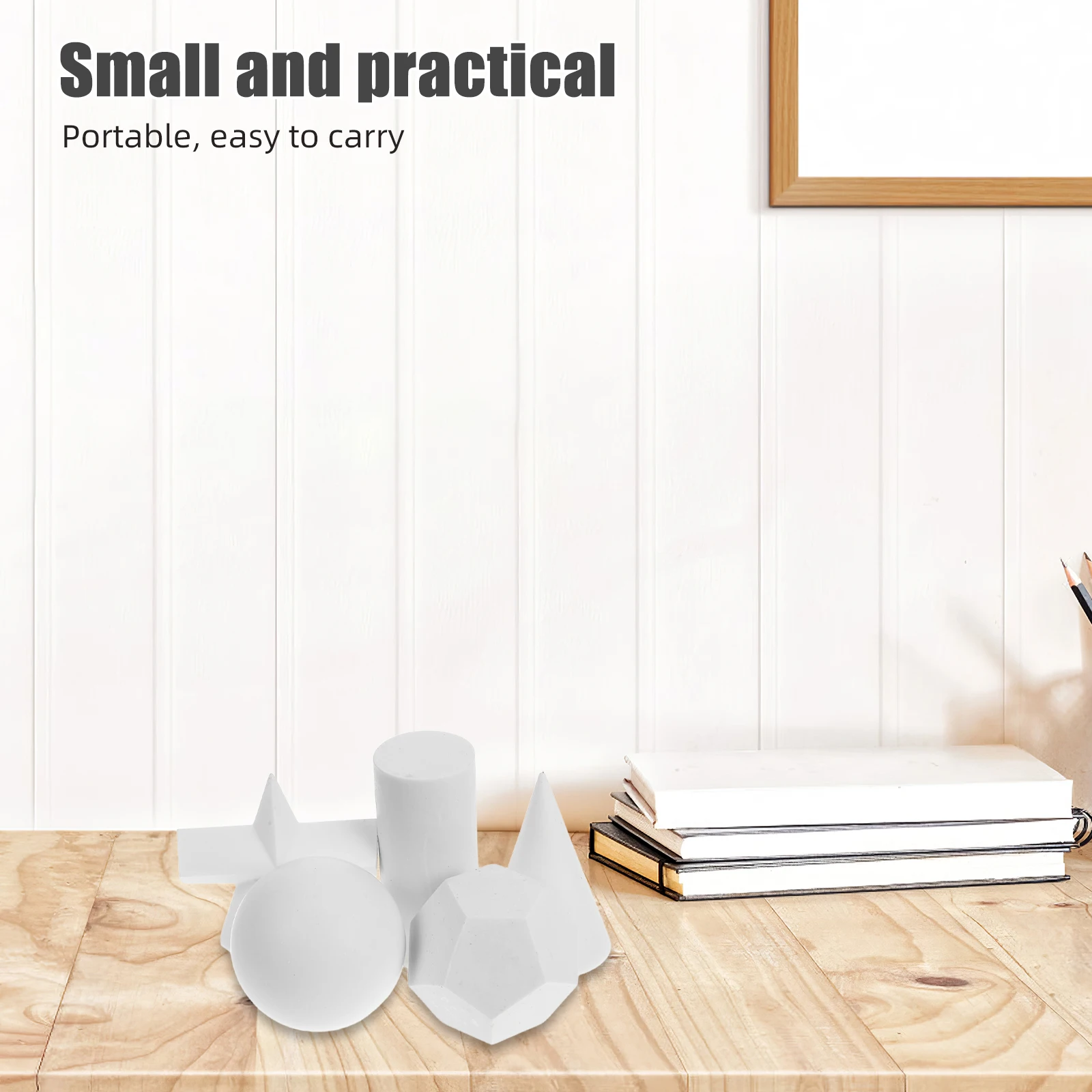 5 Pcs Geometric Ornament Simulation Gypsum Shapes for Sketching Plaster Geometry Model Drawing Tool Mini Sculpture Decor Resin