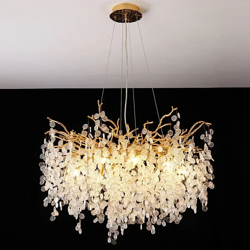 

Post-modern Light Luxury Living Room Dining Room Chandelier French Art Bedroom Hall Chandelier Light Luxury Crystal Chandelier